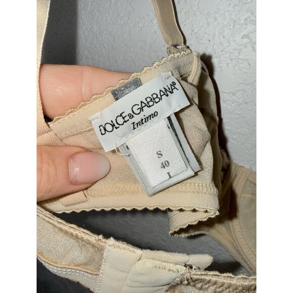 Dolce & Gabbana Intimo Shimmer Bra Size 32 Made In Italy XS/S NEW Nude 1A - Picture 6 of 9